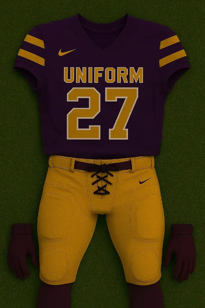 Purple & Yellow American Football Uniforms