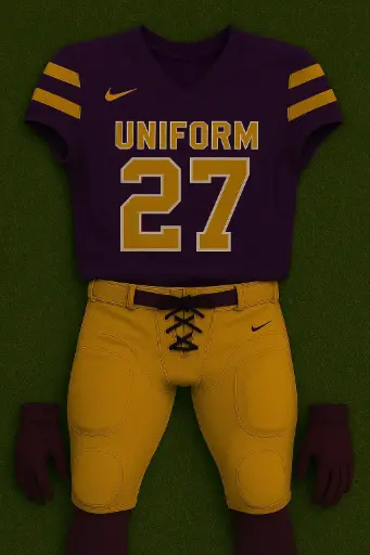 Purple & Yellow American Football Uniforms